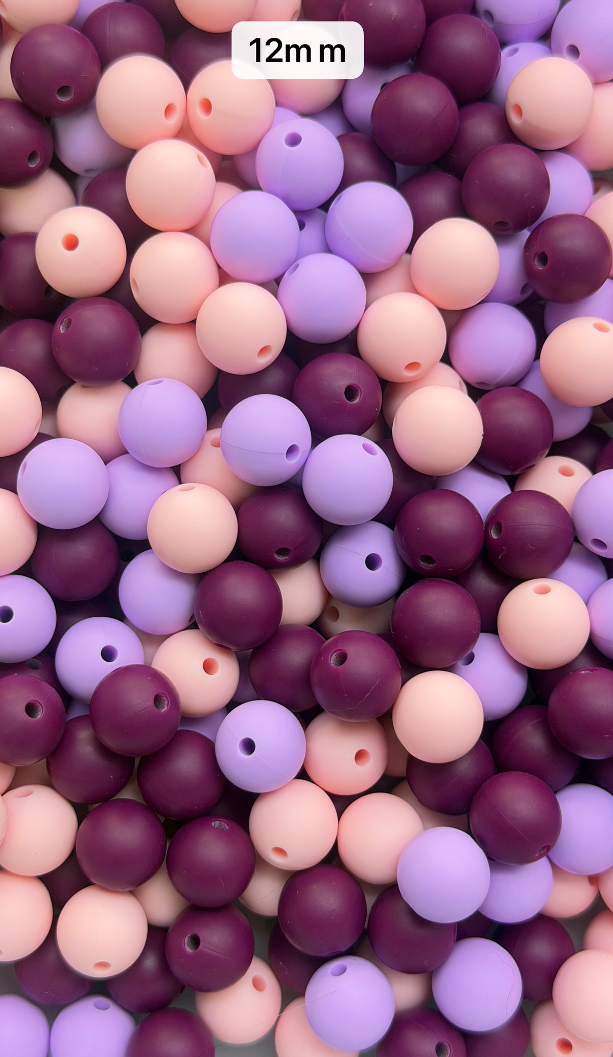 9.28 12mm Solid Silicone Mix beads