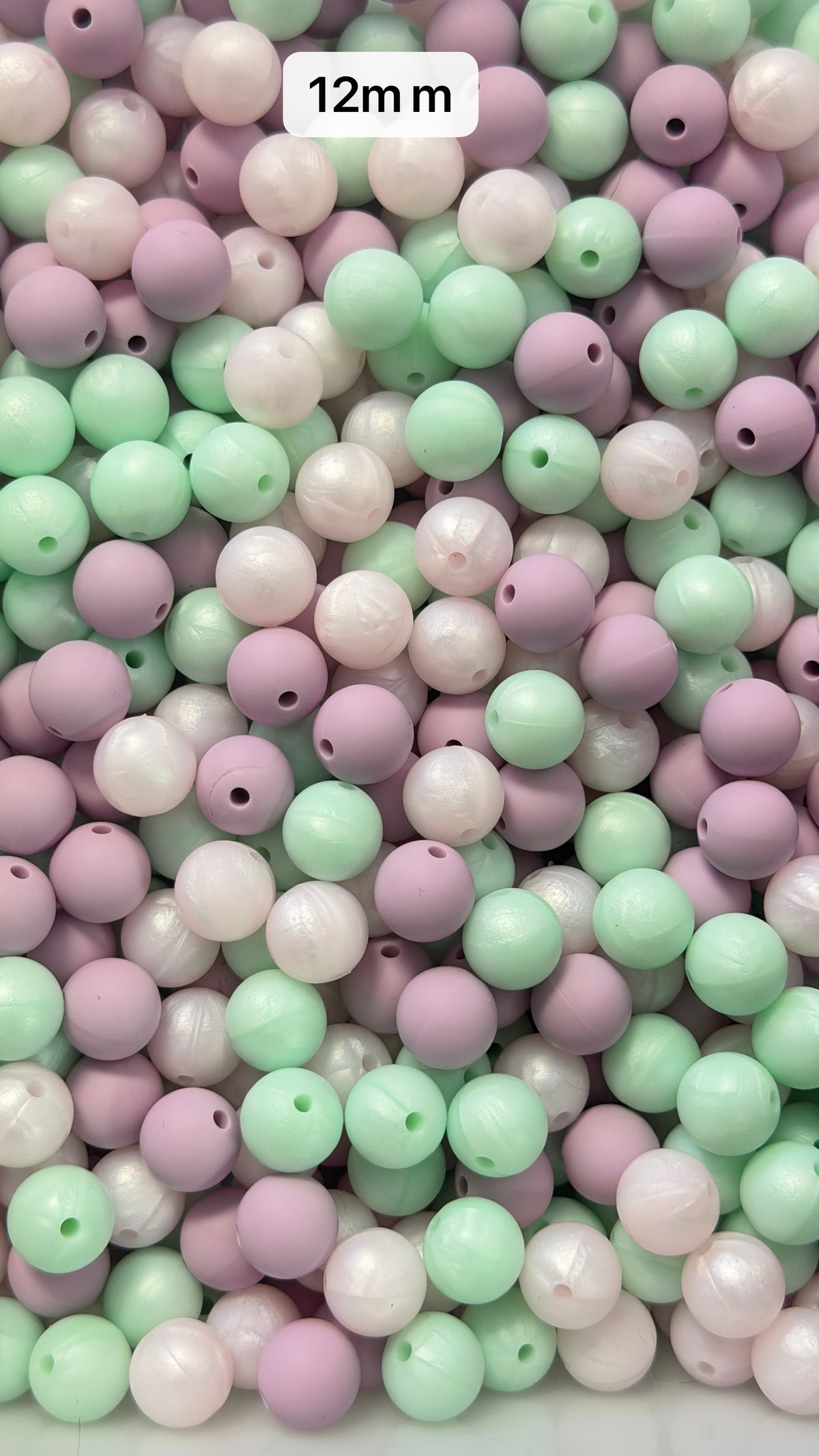 9.28 12mm Solid Silicone Mix beads