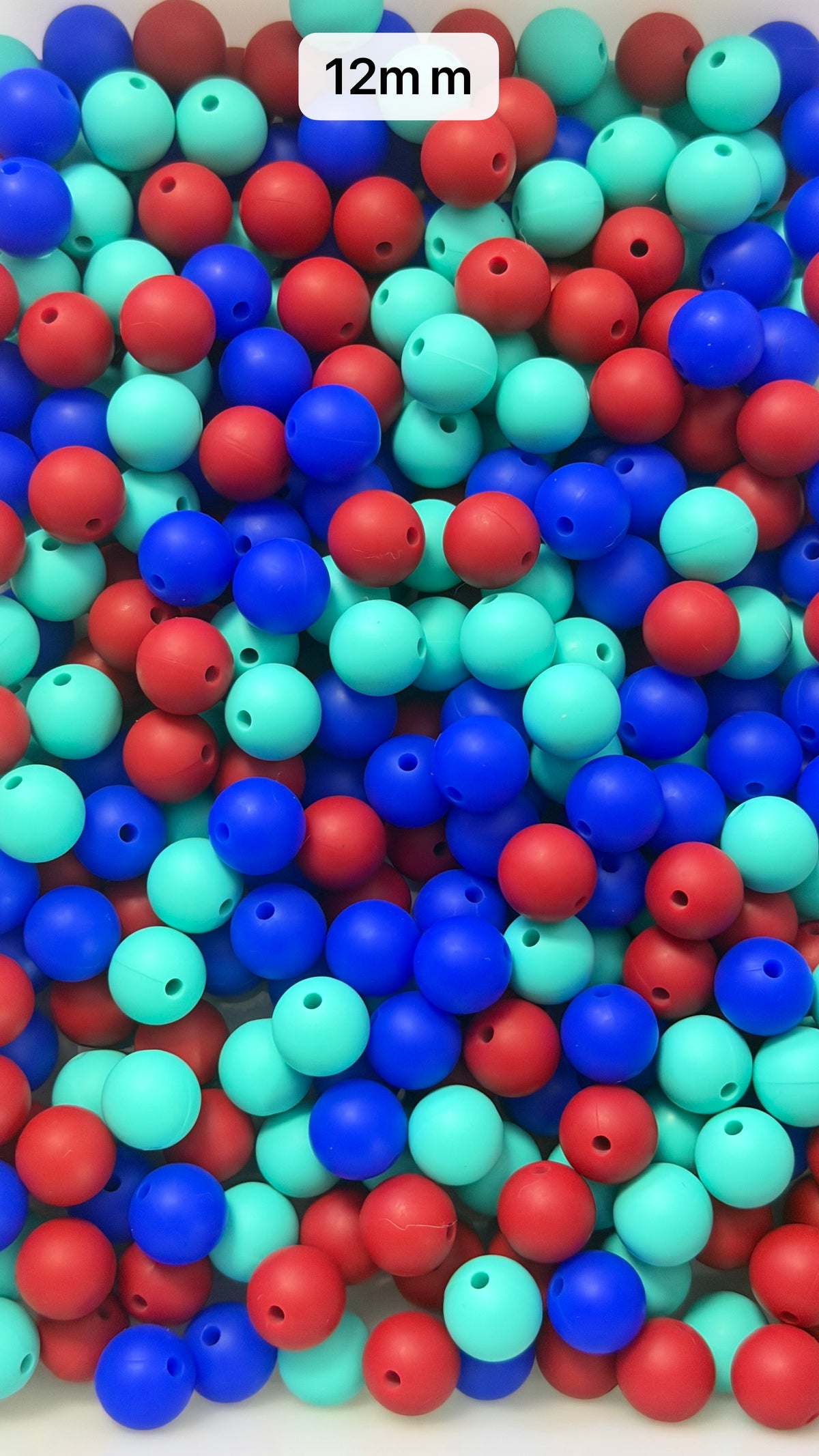 9.28 12mm Solid Silicone Mix beads