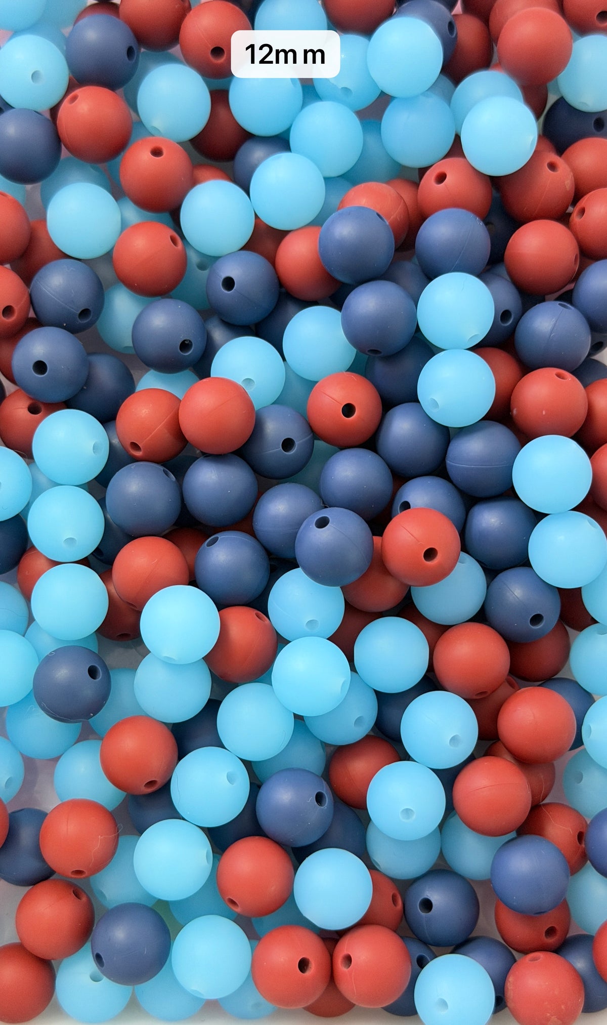 10.5 12mm Solid Silicone Mix beads