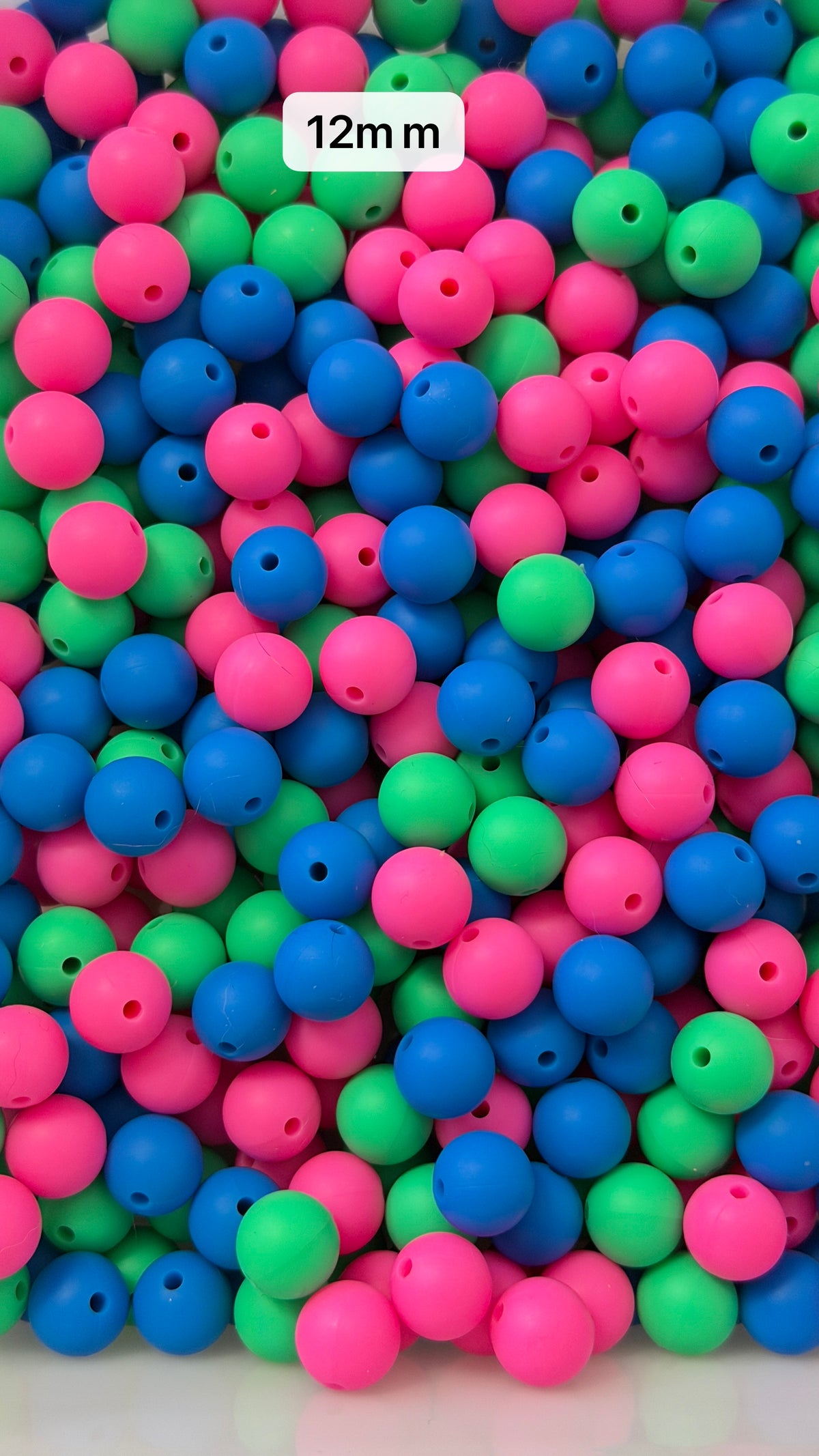 10.5 12mm Solid Silicone Mix beads