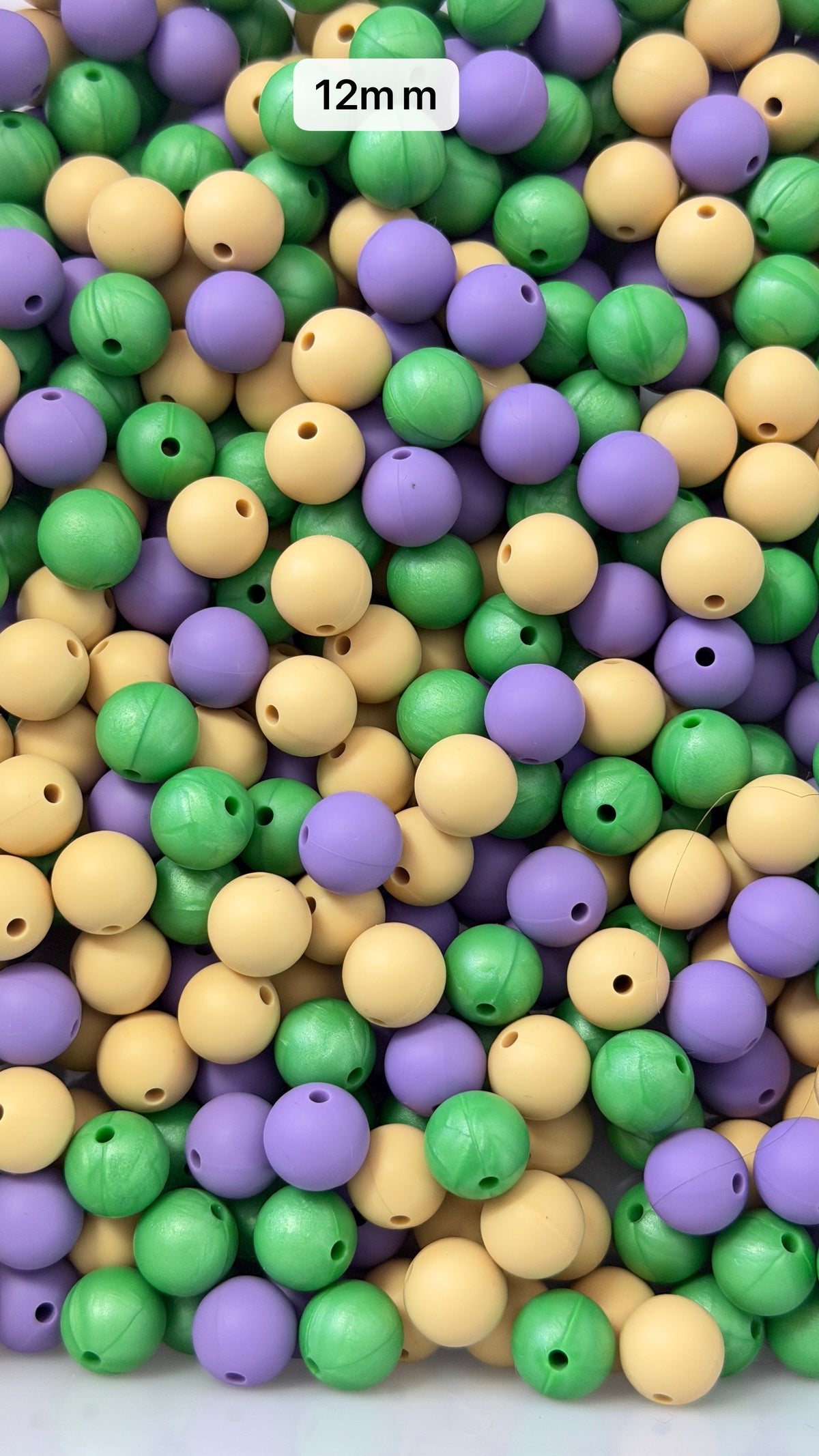 10.5 12mm Solid Silicone Mix beads
