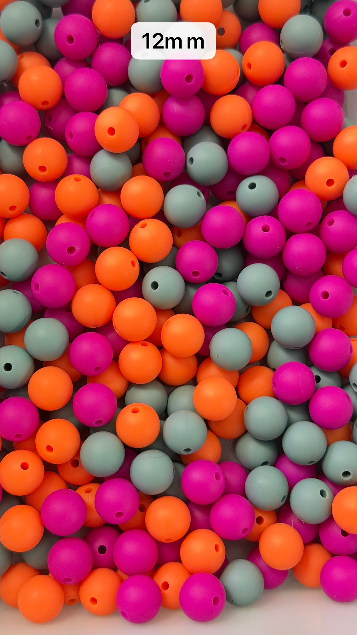10.5 12mm Solid Silicone Mix beads