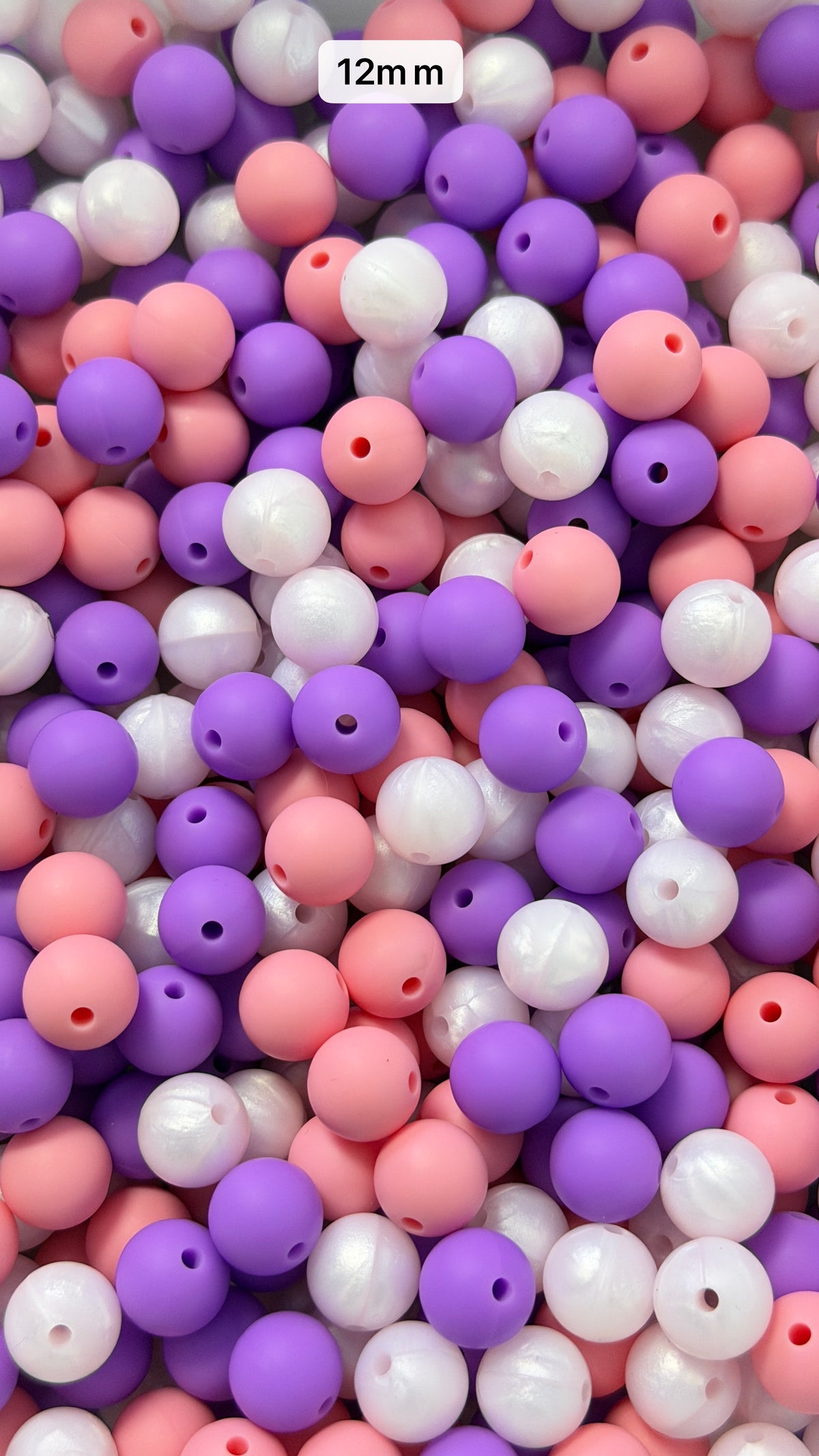 10.6 12mm Solid Silicone Mix beads