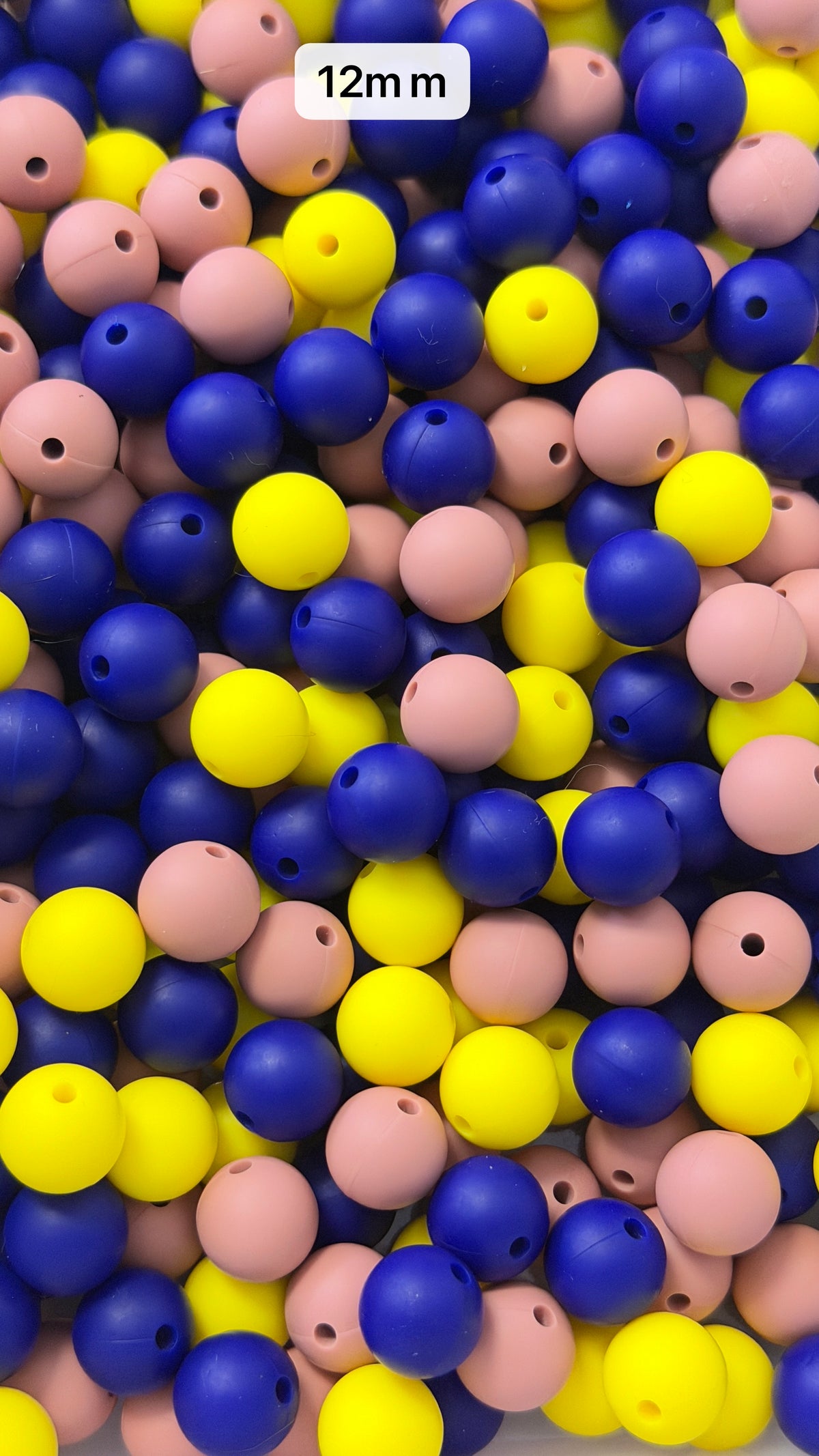 10.6 12mm Solid Silicone Mix beads