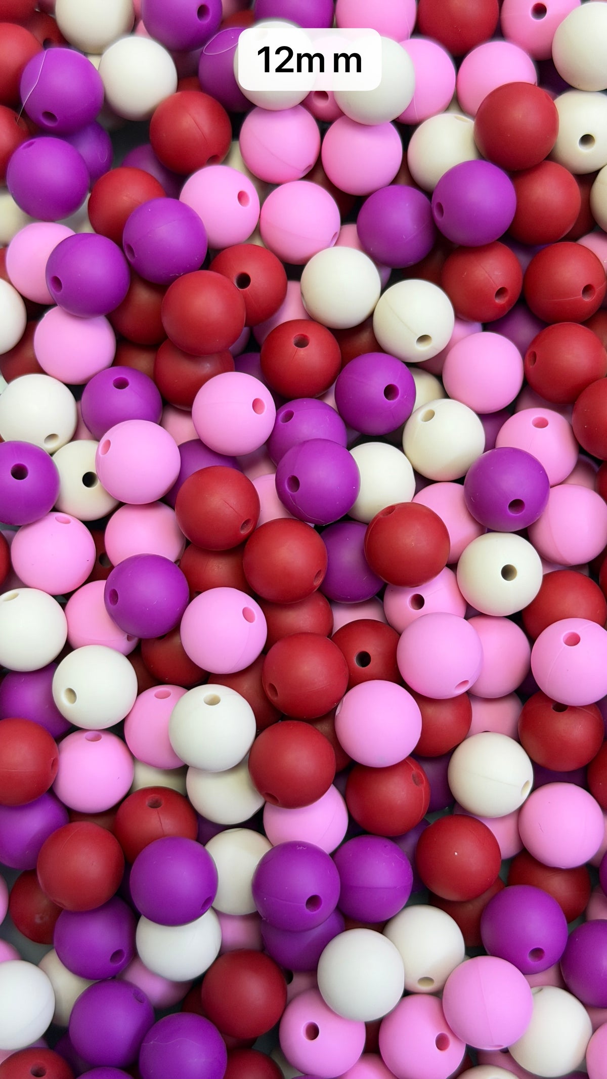 10.7 12mm Solid Silicone Mix beads