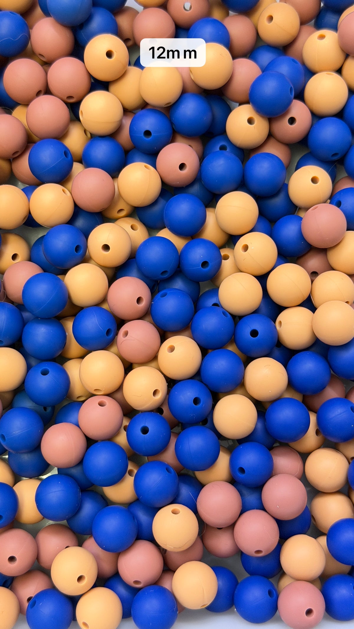 10.7 12mm Solid Silicone Mix beads