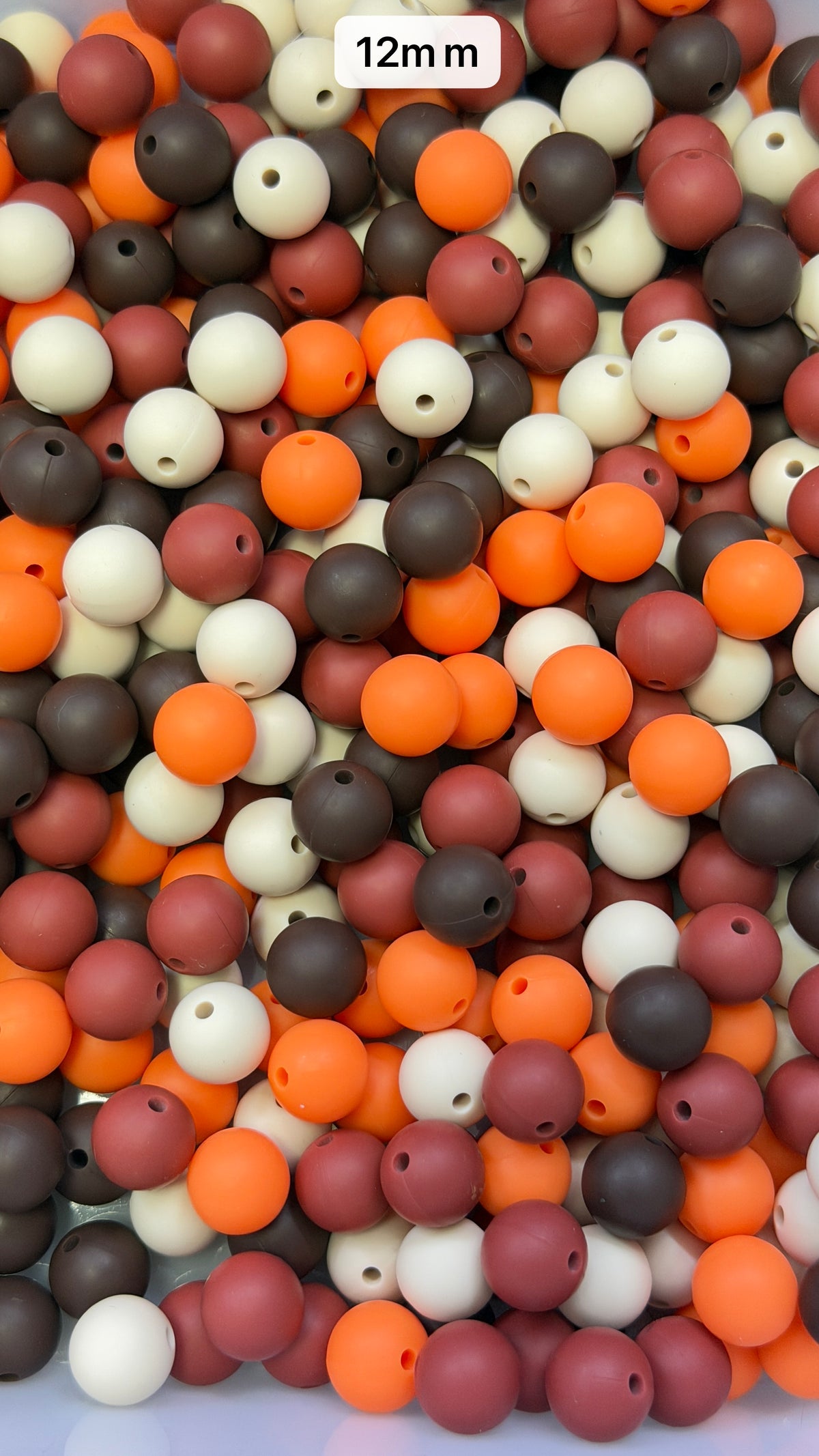 10.7 12mm Solid Silicone Mix beads