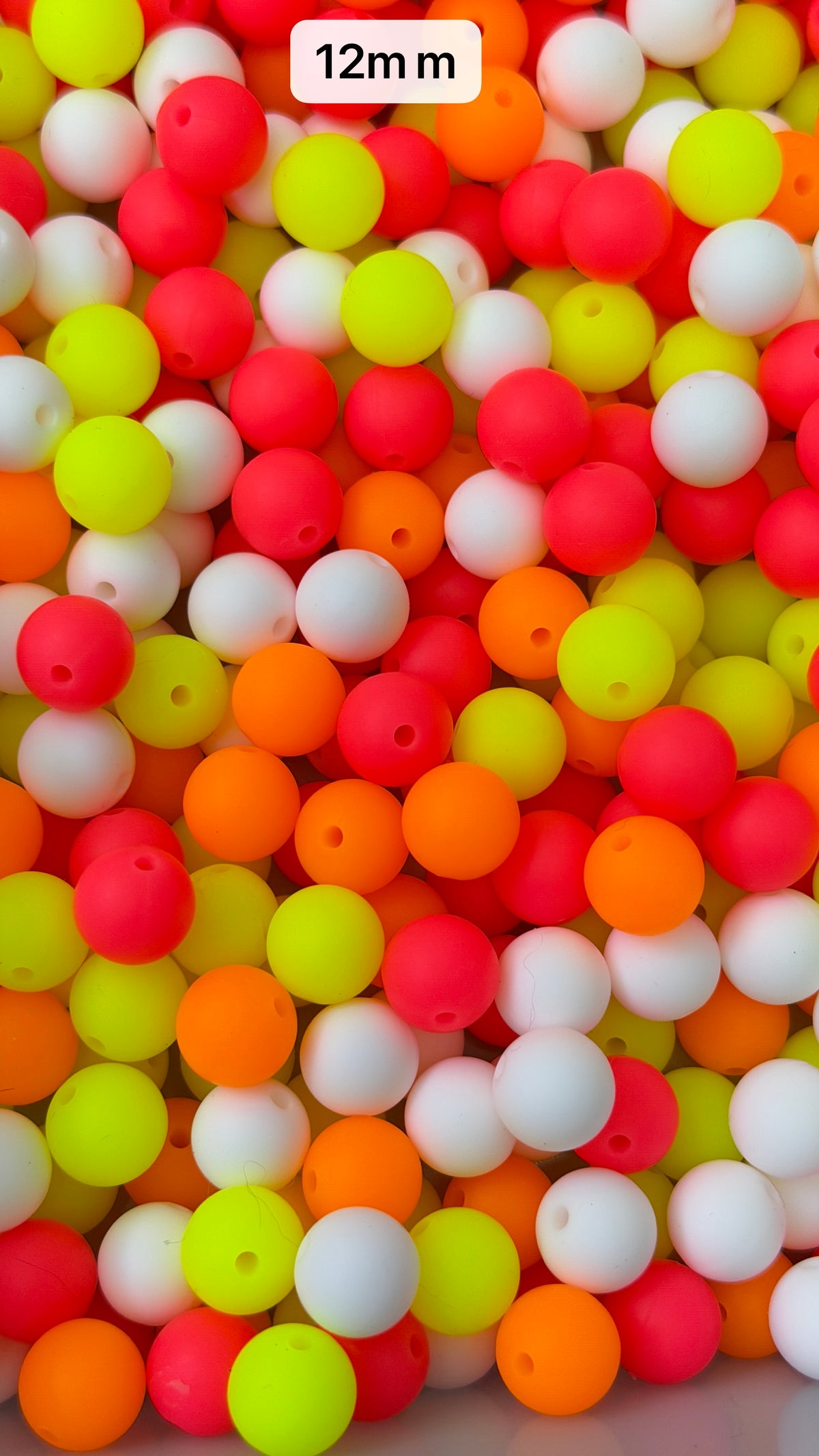 10.8 12mm Solid Silicone Mix beads