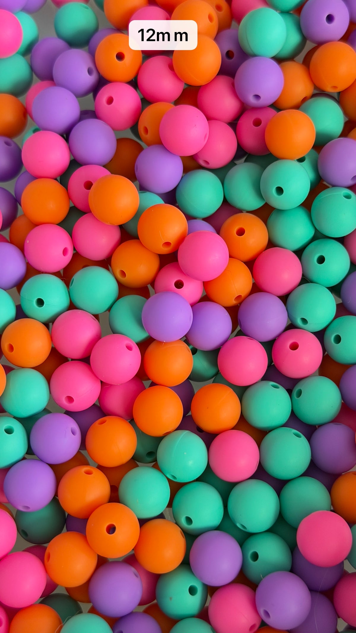 10.9 12mm Solid Silicone Mix beads
