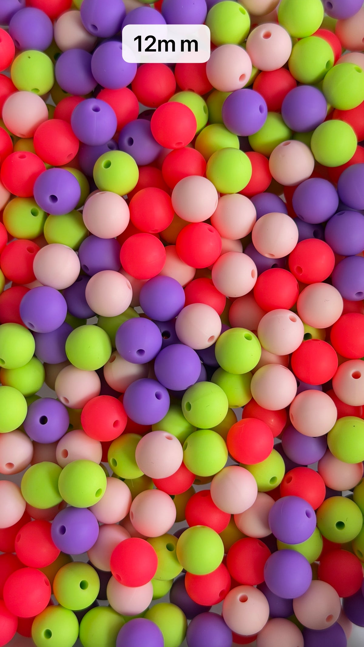 10.9 12mm Solid Silicone Mix beads