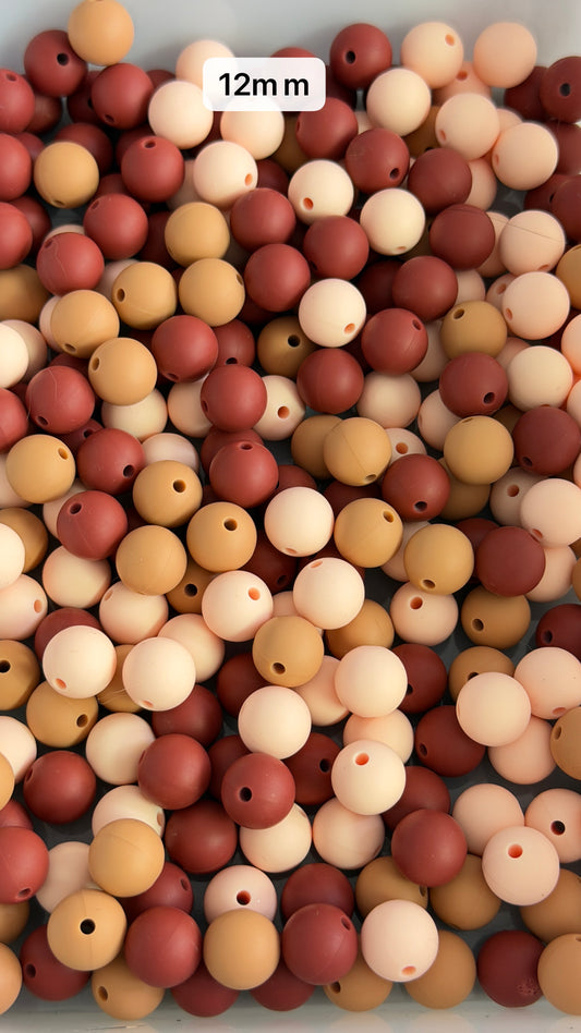 10.12 12mm Solid Silicone Mix beads