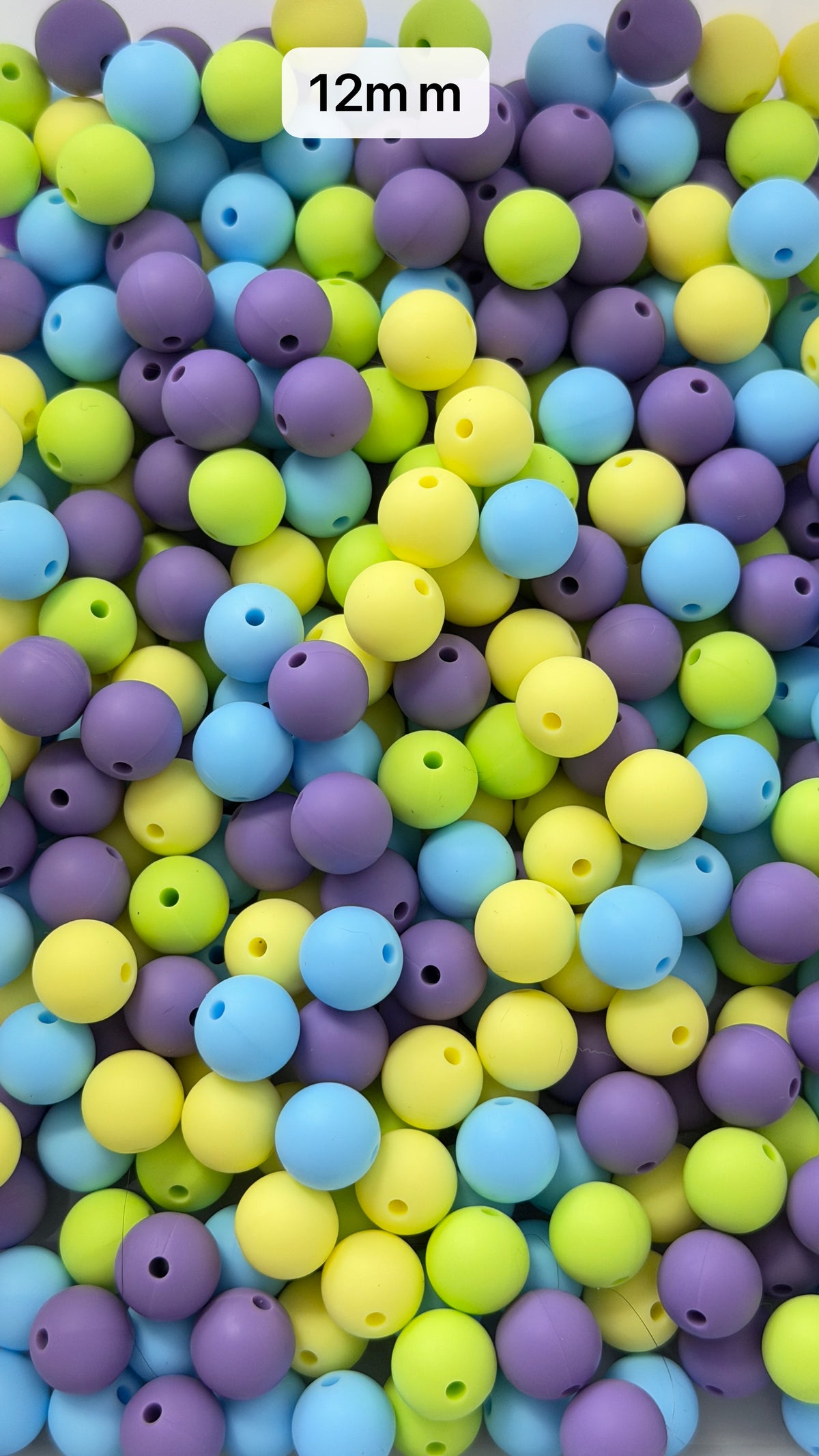10.14 12mm Solid Silicone Mix beads
