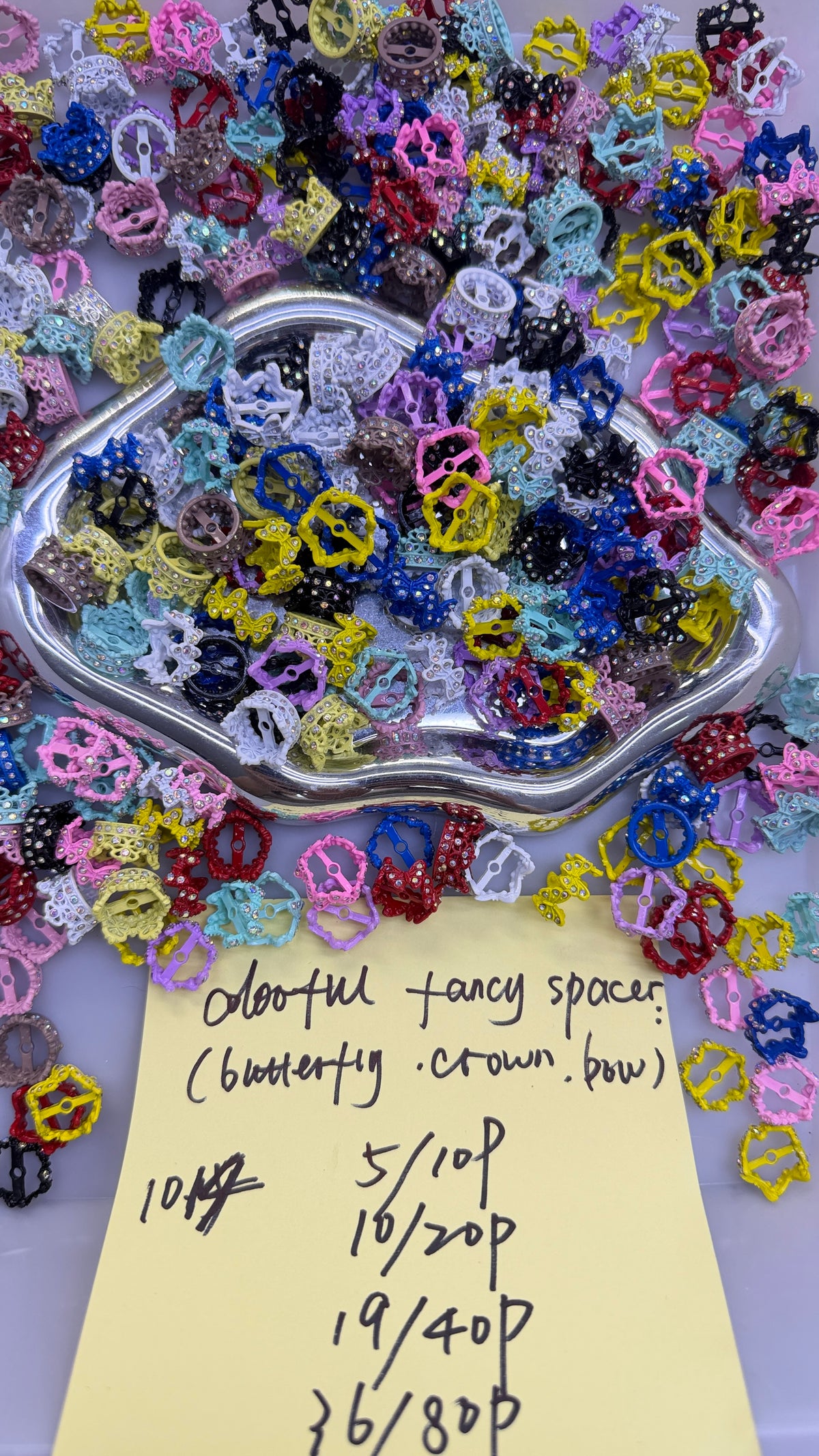 10.14 NEW-colorful fancy spacer(butterfly crown bow)