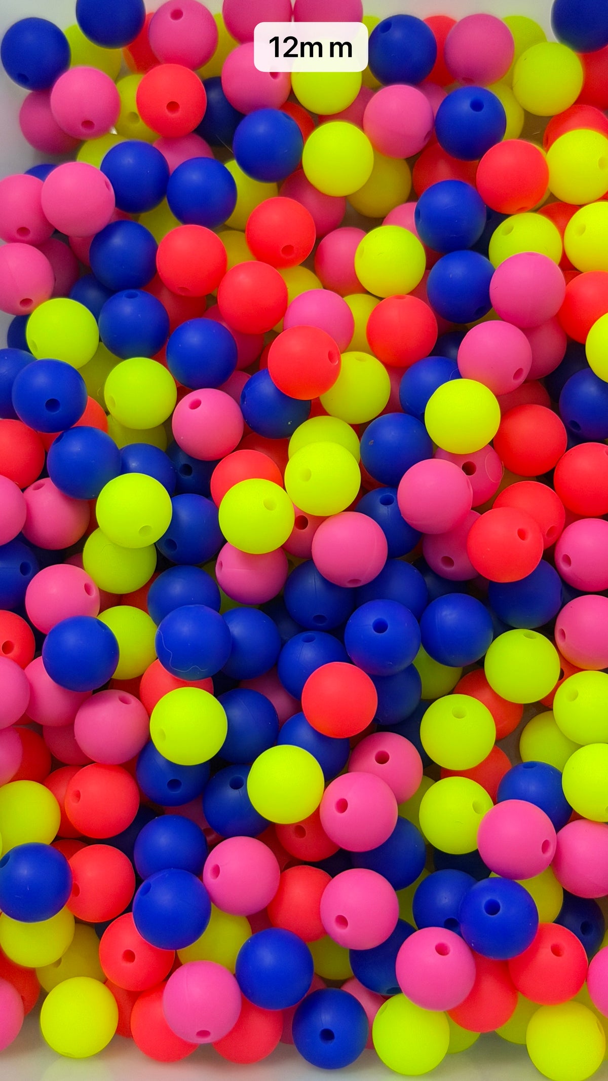 10.15 12mm Solid Silicone Mix beads