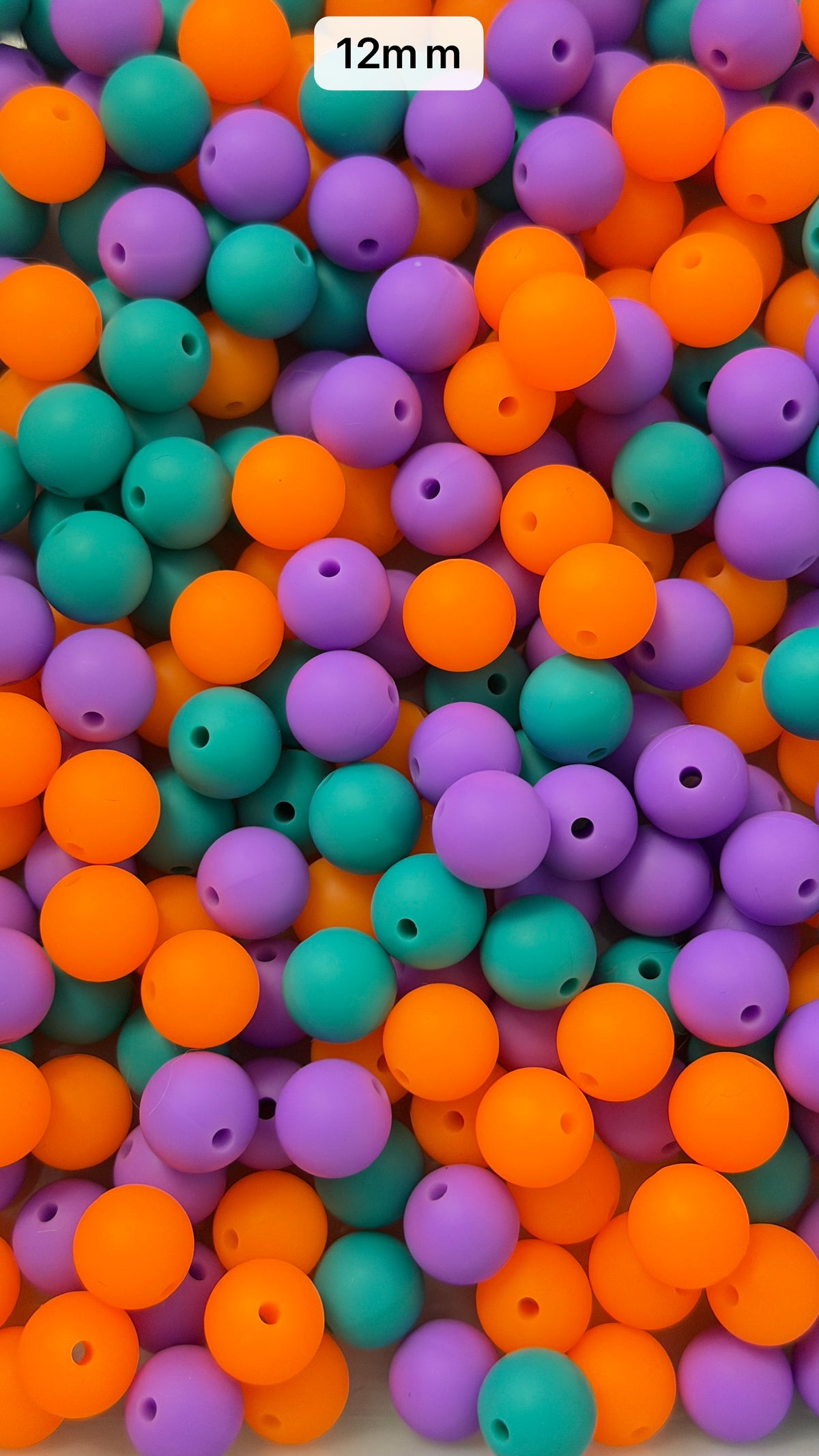 10.15 12mm Solid Silicone Mix beads