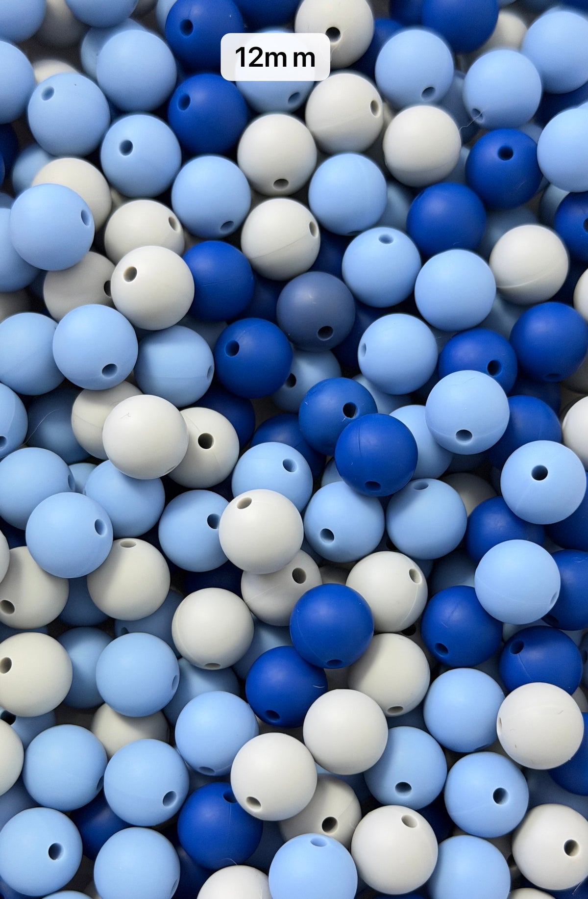 10.15 12mm Solid Silicone Mix beads
