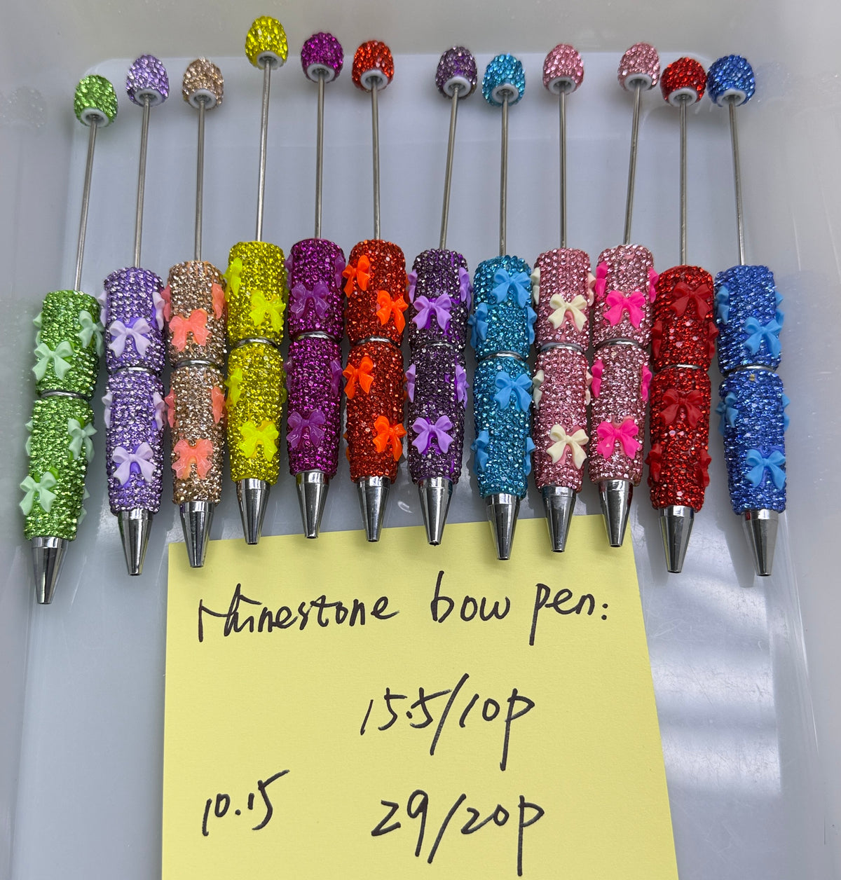 10.15 NEW-rhinestone bow pen