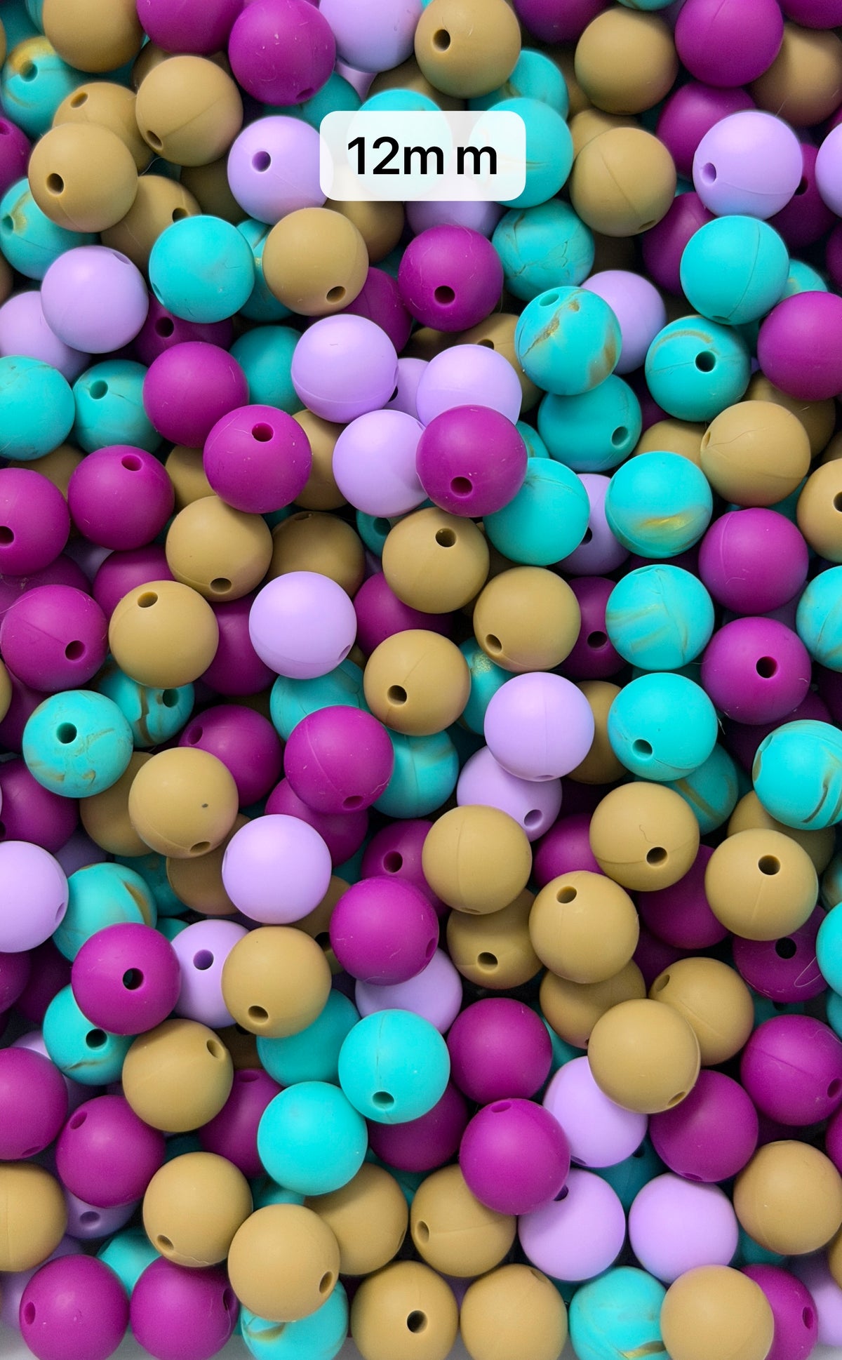 10.16 12mm Solid Silicone Mix beads