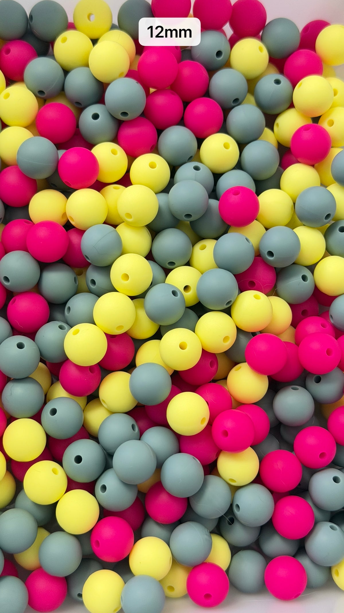 10.16 12mm Solid Silicone Mix beads