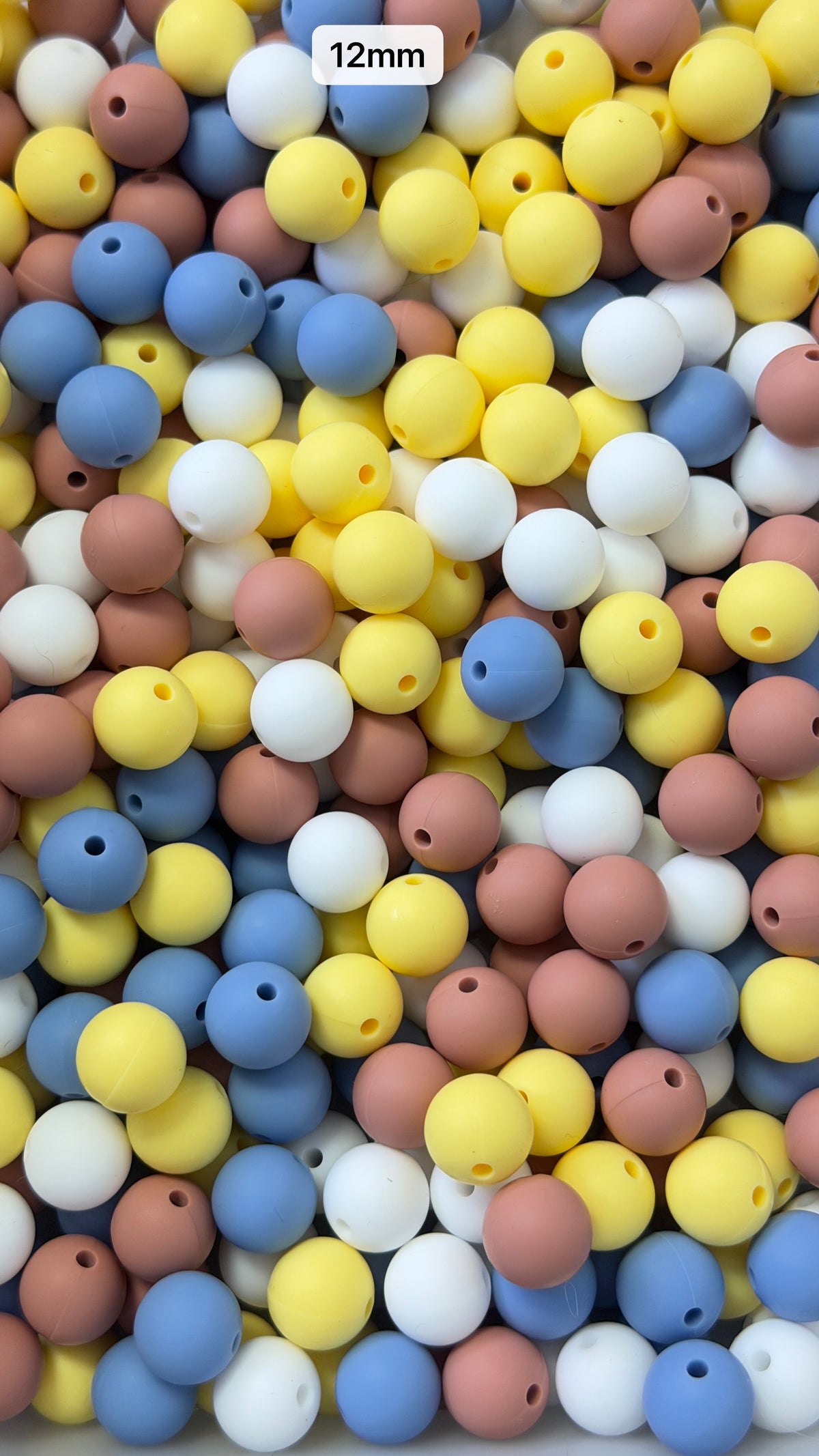 10.21 12mm Solid Silicone Mix beads