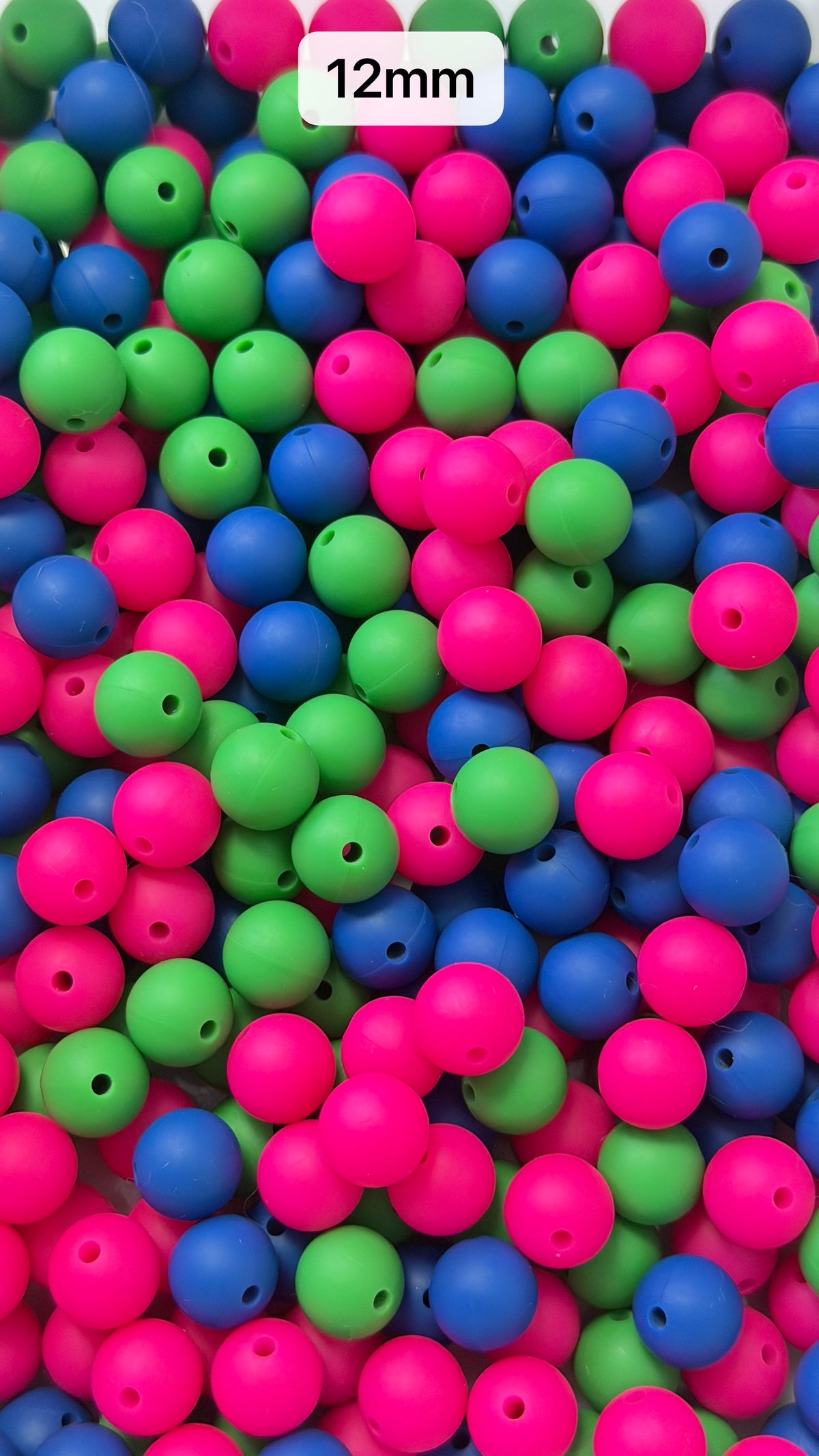 10.21 12mm Solid Silicone Mix beads
