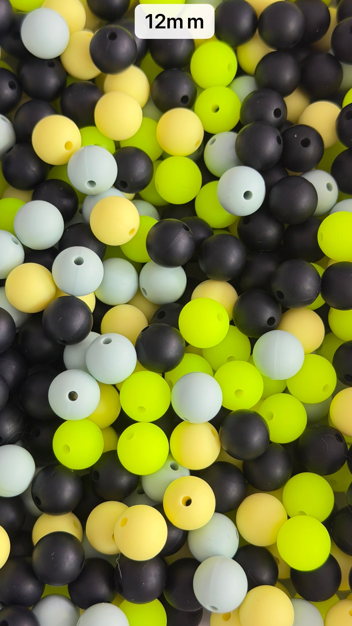 10.23 12mm Solid Silicone Mix beads