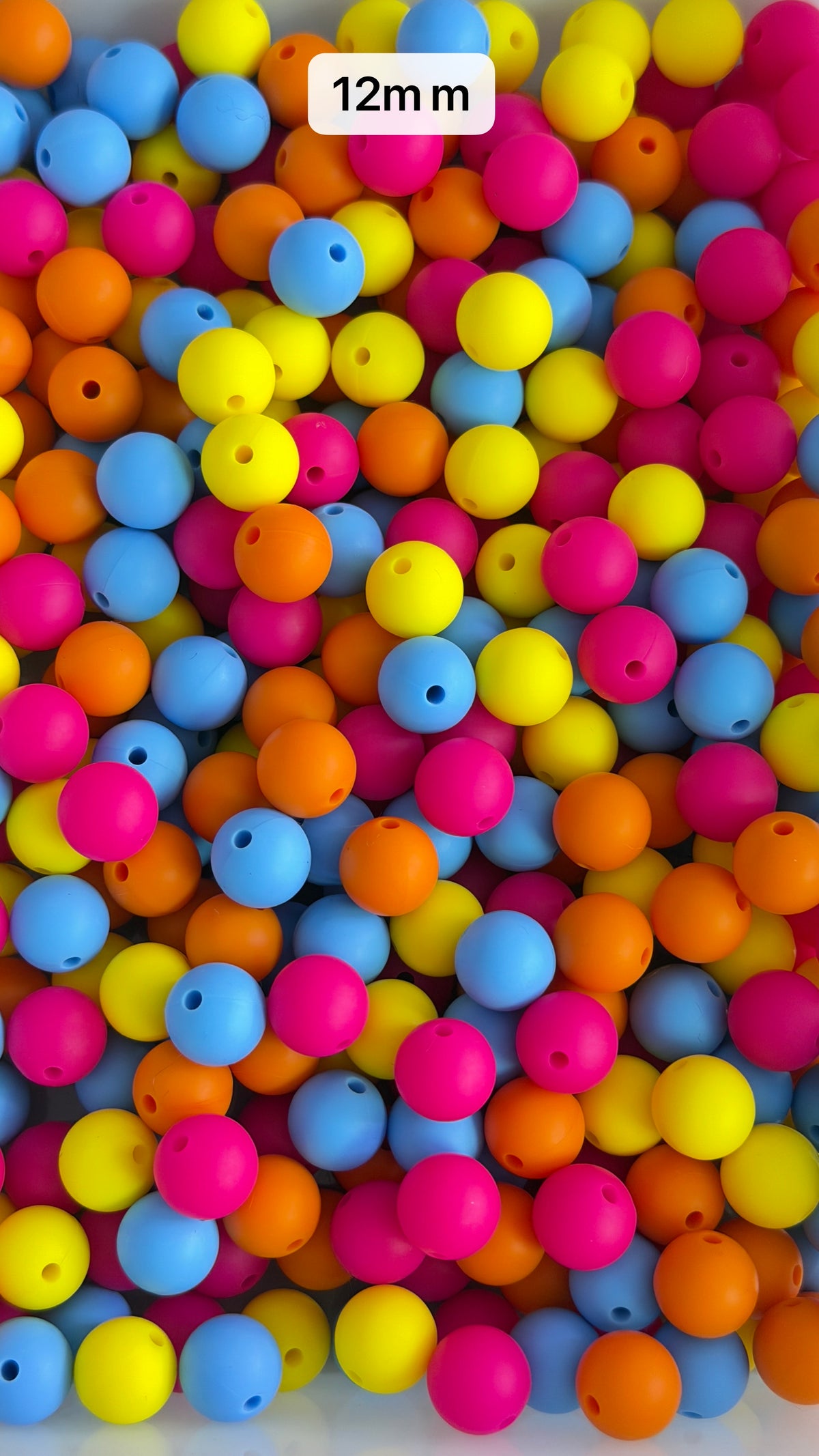 10.23 12mm Solid Silicone Mix beads