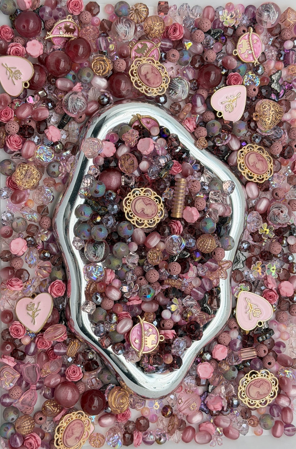 10.25 PHONE CHAIN MIX BEADS:pink
