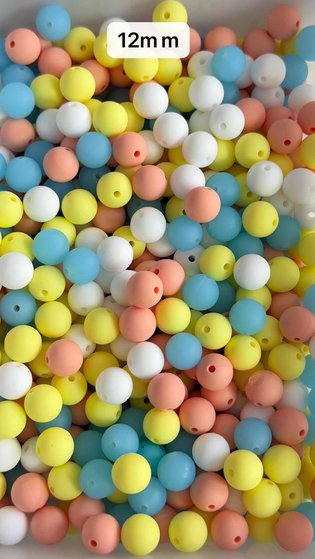 10.25 12mm Solid Silicone Mix beads