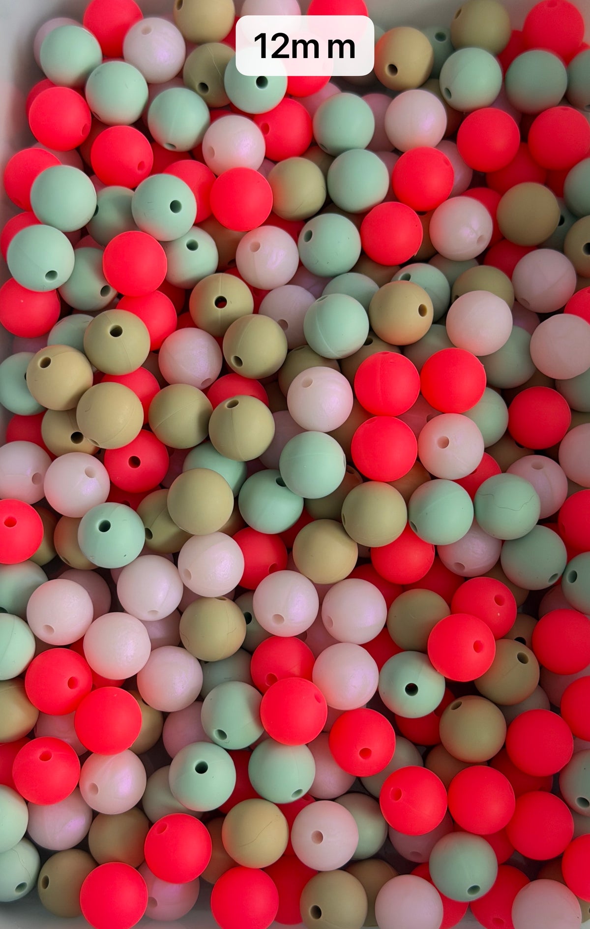 10.28 12mm Solid Silicone Mix beads