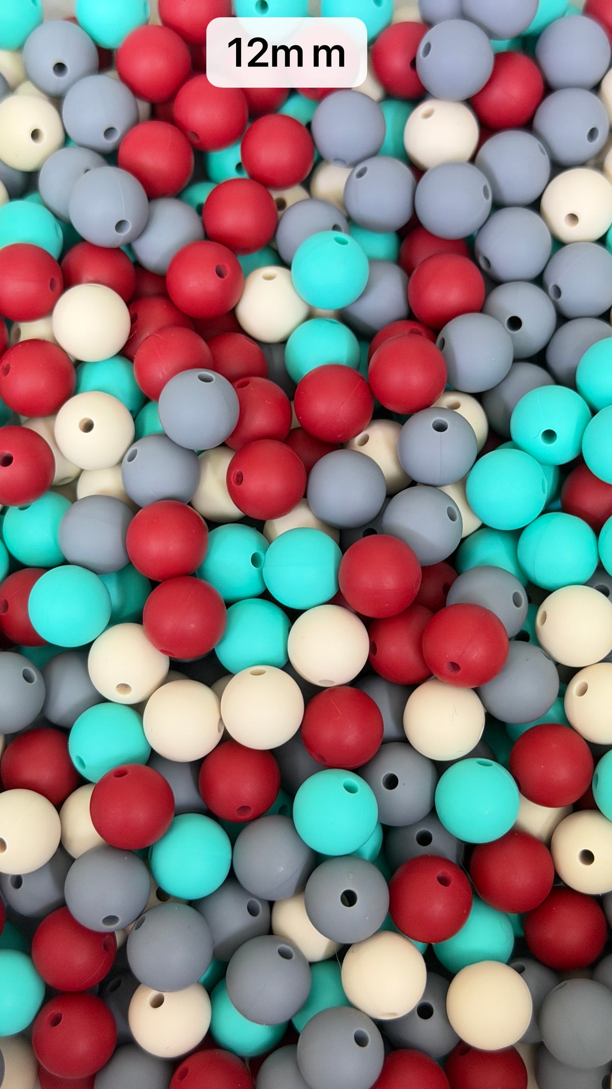 10.29 12mm Solid Silicone Mix beads