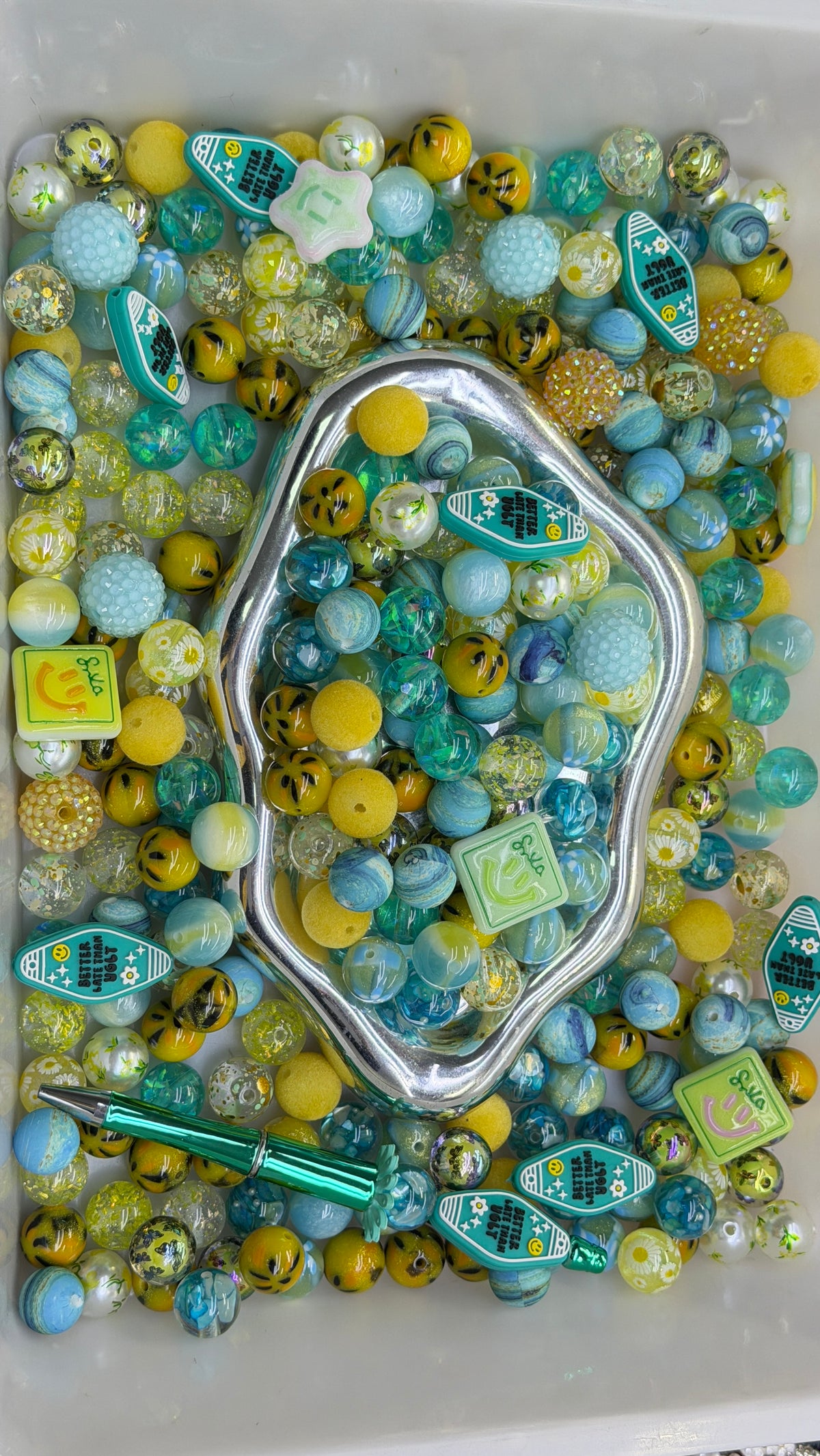 10.30 FOCAL MIX BEADS:blue sunshine