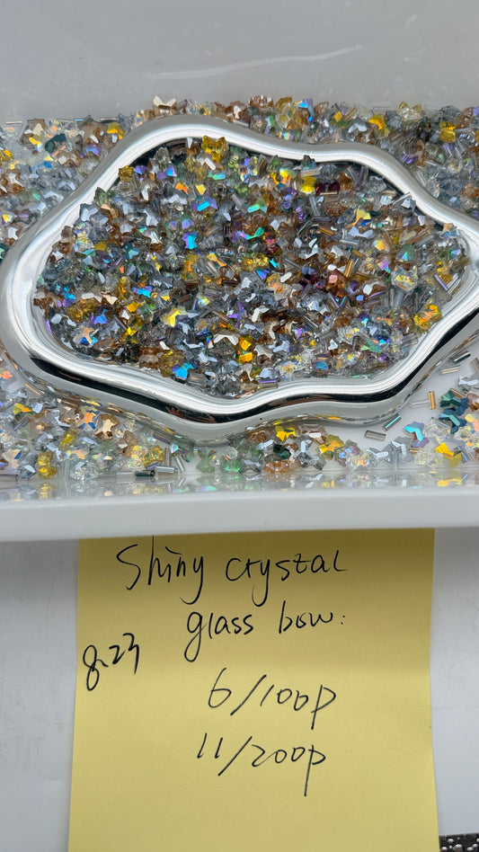 8.23 NEW-shiny crystal glass bow