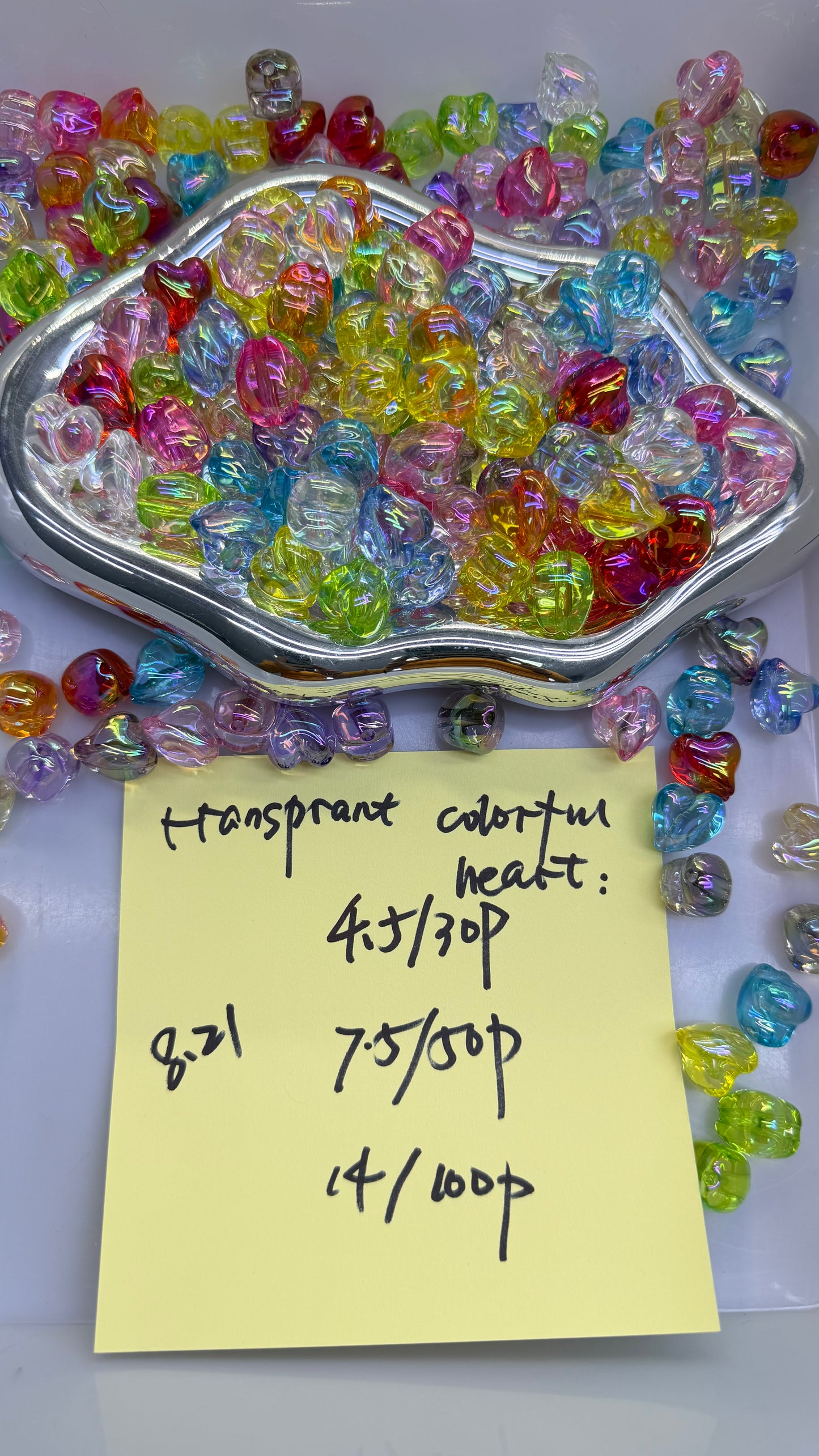 8.21 NEW-transprant colorful heart