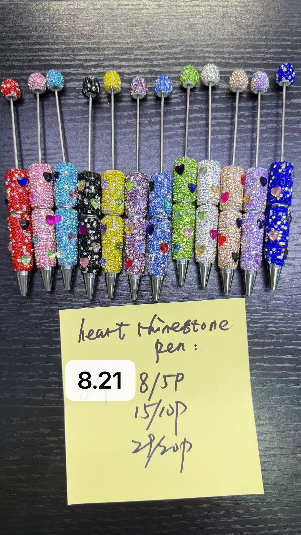 8.21 NEW-heart rhinestone pen