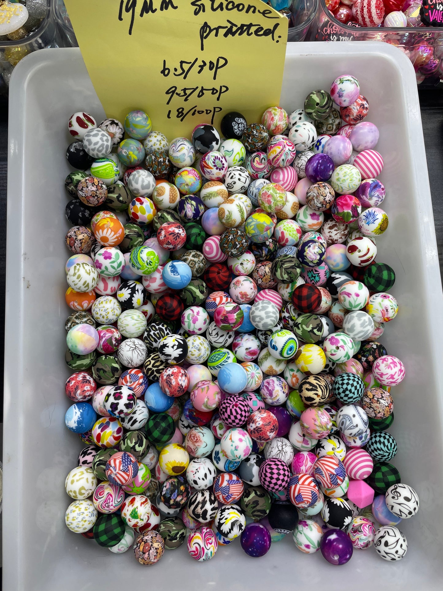 popular silicion beads:12,15,19mm;round and hexagon